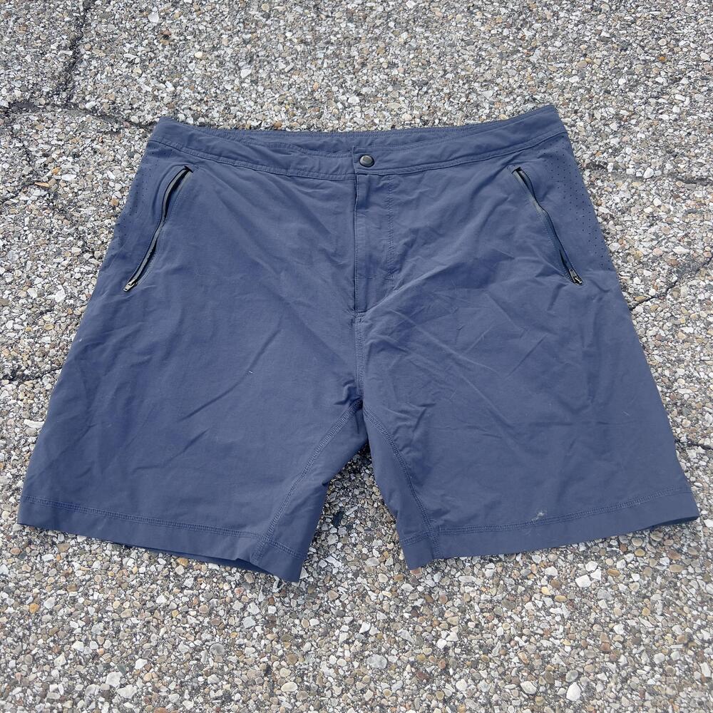Mack Weldon Shorts Mens XL Blue Quick Dry Lightweight Zip Pockets Running Gym